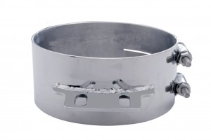 Stainless Steel 8" Butt Joint Exhaust Clamp W/ Straight Bracket