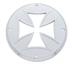 Chrome Plastic 4" Flat Light Iron Cross Light Bezel