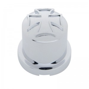 Chrome Plastic 33Mm X 1 7/8" Iron Cross Nut Cover