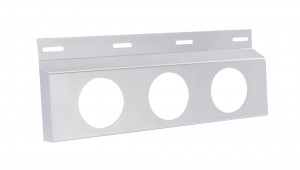 Stainless Steel Top Mud Flap Light Bracket W/ Three 4" Light Cutouts