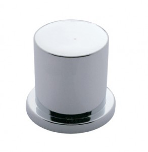 Chrome Plastic 1 3/16" Push-On Flat Top Nut Cover