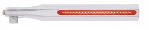 (2/Bulk) Stainless Steel Deluxe Quarter Fender Bracket W/ 23 Red Led W/ Reflector 17" Light Bar - Red Lens