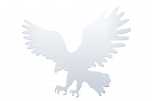 Chrome 1/2" X 9 1/2" Medium Eagle Cutout W/ Welded Stud - Facing Left