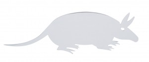 Chrome 2 1/2" X 7 3/4" Armadillo Cutout W/ Double Sided Tape - Facing Right