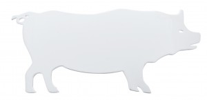 Chrome 6" X 13" Pig Cutout W/ Welded Stud - Facing Left