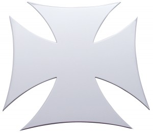 Stainless Steel 7" Iron Cross Cutout - Welded Stud