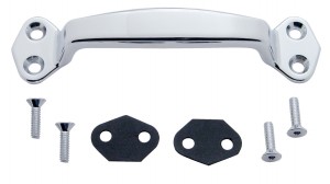 Chrome Grab Handle W/ Hardware & 2 Rubber Gaskets Kit