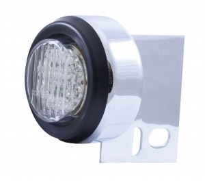 Chrome Universal Mud Flap Hanger End Light W/ 9 Red Led 2" Flat Light W/ Grommet - Clear Lens
