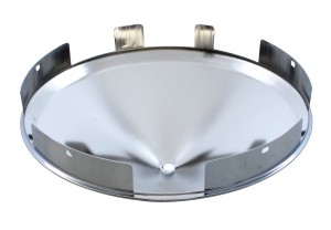 Chrome 1" Lip 6 Uneven Notch Front Hub Cap W/ 3 Bar Right Spinner