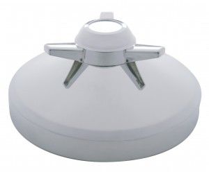 Chrome 8" Rear Hub Cap W/ 3 Bar Straight Spinner