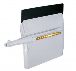 (2/Bulk) Stainless Steel 24" X 24" Deluxe Quarter Fender W/ Chrome Bezel W/ 11 Amber Led 17" Light Bar - Amber Lens