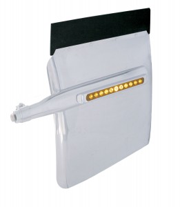 (2/Bulk) Stainless Steel 24" X 31" Deluxe Quarter Fender W/ Chrome Bezel W/ 11 Amber Led 17" Light Bar - Amber Lens