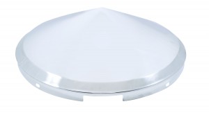 Stainless Steel 7/16" Lip 4 Even Notch Front Pointed Hub Cap