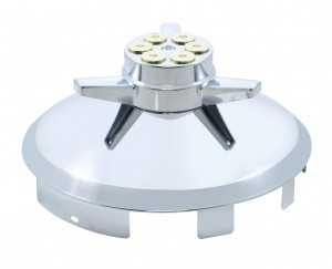 Stainless Steel 1" Lip 6 Uneven Notch Front Cap W/ Gun Cylinder Spinner