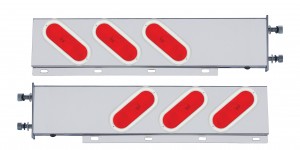 (2/Bulk) Stainless Steel Rear Light Bar W/ 6 Slanted Oval Light W/ Stainless Steel Bezel - 3 3/4" Bolt