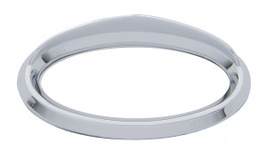 (2/Card) Chrome Plastic Peterbilt Glove Box Emblem Bezel W/ Visor