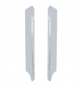 (2/Card) Stainless Steel Peterbilt 379 Side Grill Deflector - 4 Headlight System