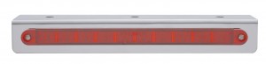 Stainless Steel Bracket W/One 10 Led 9" Strip Light - Red Led/Red Lens