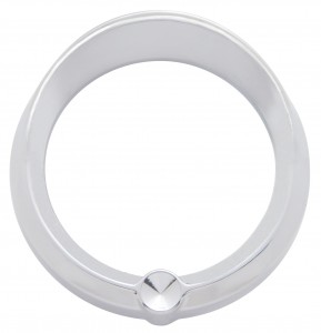 Chrome Plastic Kenworth Pyro Gauge Cover W/ Visor & Diamond - Indented