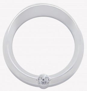 Chrome Plastic Kenworth Pyro Gauge Cover W/ Visor & Diamond - Clear