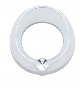Chrome Plastic Universal Small Gauge Cover W/ Visor & Diamond - Indent