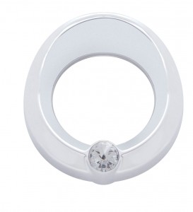 Chrome Plastic Universal Small Gauge Cover W/ Visor & Diamond - Clear