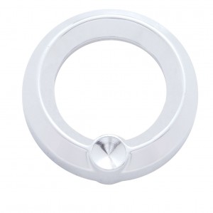 Chrome Plastic Universal Small Gauge Cover W/ Diamond - Indent