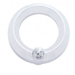 Chrome Plastic Universal Small Gauge Cover W/ Diamond - Clear