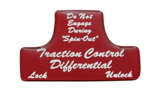 Glossy Traction Control Differential Sticker - Red