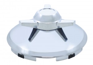 Stainless Steel 7/16" Lip 5 Even Notch Front Hub Cap W/ 3 Bar Straight Spinner