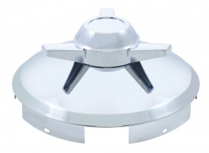 Stainless Steel 1" Lip 5 Even Notch Front Hub Cap W/ 3 Bar Straight Spinner