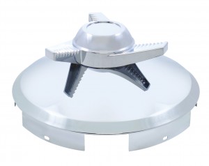 Stainless Steel 1" Lip 5 Even Notch Front Hub Cap W/ 3 Bar Left Spinner