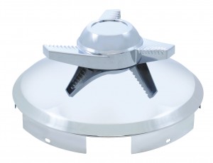 Stainless Steel 1" Lip 5 Even Notch Front Hub Cap W/ 3 Bar Right Spinner