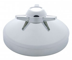 Stainless Steel 7 1/2" Rear Hub Cap W/ 3 Bar Straight Spinner