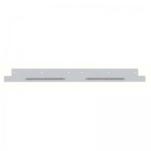 Stainless Steel Kenworth Lower Grill Filler Trim W/ Two 14 Led Light Bar - Amber Led/Clear Lens