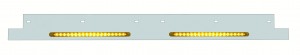 Stainless Steel Kenworth Lower Trim W/ 19 Amber Led 12" Reflector Light Bar - Amber Lens