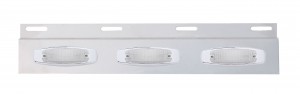 Stainless Steel Top Mud Flap Light Bracket W/ Three 12 Led Rectangular Light W/ Bezel - Clear Lens