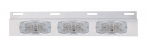 Stainless Steel Top Mud Flap Light Bracket W/ Three 16 Led Tiger Eye Light W/ Guard - Clear Lens