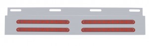 Stainless Steel Top Mud Flap Light Bracket W/ Four 10 Red Led 9" Light Bar - Red Lens