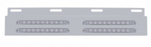 Stainless Steel Top Plate With Four 10 Amber Led 9" P/T/C Strip Light - Clear Lens