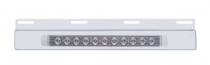 Stainless Steel Top Mud Flap Light Bracket W/ 11 Red Led 17" Light Bar - Clear Lens