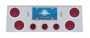 Stainless Steel Rear Center Light Panel W/ Four 4" & Three 2 1/2" Led Lights