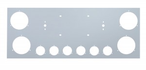 Stainless Steel Rear Center Light Panel W/ Four 4" Light Cutout & Six 2" Light Cutouts