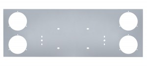 Stainless Steel Rear Center Light Panel W/ Four 4" Light Cutouts