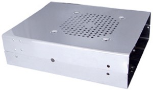 (Skpk) Stainless Steel C.B. Case W/ Front Mic. Output & Speaker Hole - Cobra 25, Uniden 66/68