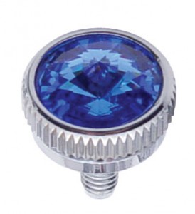 (2/Card) Chrome 6Mm C.B. Mounting Bolt W/ Diam0Nd - Blue