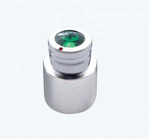 Chrome C.B. On/Off/Volume/Squelch Knob W/ Diamond - Green