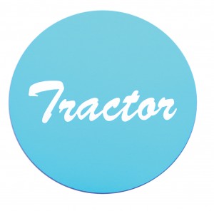 Aluminum "Tractor" Sticker - Blue