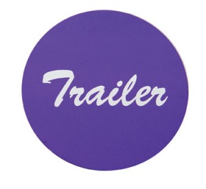 Aluminum "Trailer" Sticker - Purple
