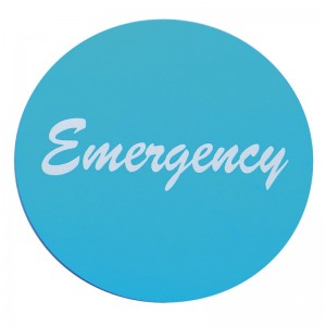 Aluminum "Emergency" Sticker - Blue